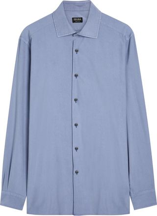 Ermenegildo Zegna Brushed Silk Shirt - Purple - M