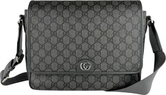 Gucci Gray Gg Supreme Shoulder Bag (Pre-Owned)