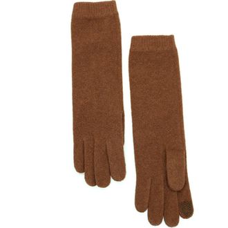 Portolano Cashmere tech gloves in Toffee at Nordstrom