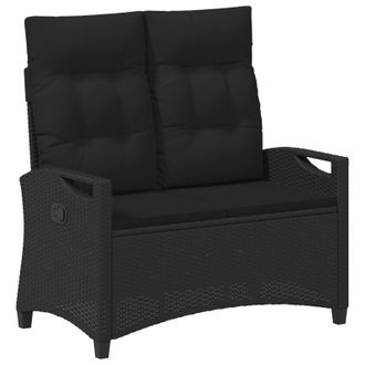 vidaXL Banco De Jard&iacute;n Negro 105 X 60 X 112 Cm Acero Y Poli&eacute;ster Vidaxl