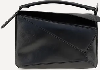 Loewe Large paper-effect calfskin Puzzle Handbag Male UNI