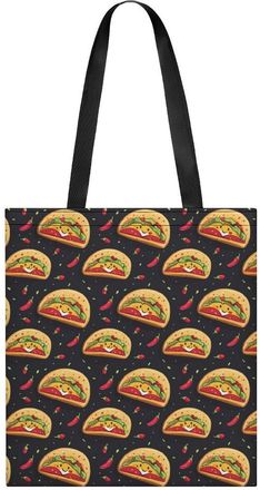 Generic Tacoschili Pattern Tote Bag for Women Men Shoulder Bags Purses Pouch Handbags