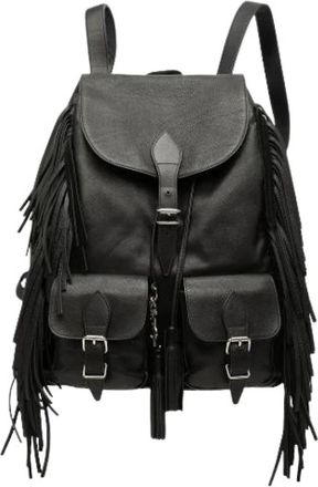 Saint Laurent Pre-owned Festival Rugzak - Dames - Vintage Rugzakken - Zwart - ONE Size - Leer - Vintage