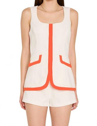 Amanda Uprichard Womens Morgan Romper In Ivory/mandarin
