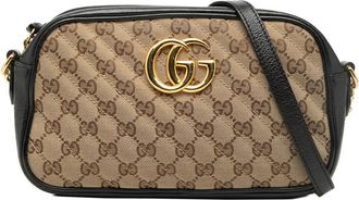 Gucci Pre-owned Gucci Small GG Marmont Matelasse GG Canvas and Leather Crossbody Ladies DZLLXXUAVPAGV5R3