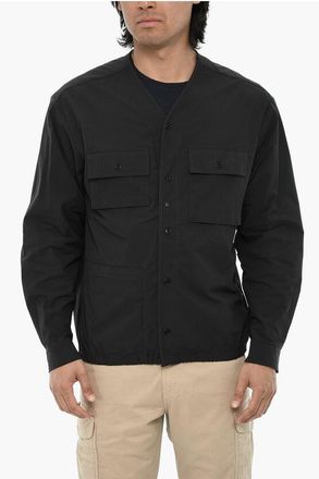 Woolrich Solid Overshirt HIGH AERATION with Front Button Closure size Xxl