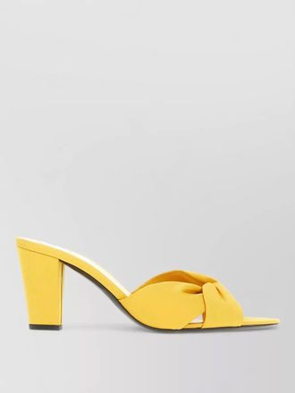 Saint Laurent fabric franciane sandals cone heel knotted