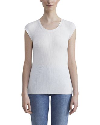 Lafayette 148 New York Ribbed Wide Crewneck Silk-Blend Pullover