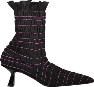 Amy Crookes Enkellaarsjes van stof - Dames - Laarzen met Hak - Zwart - 40 EU - Leer - Schoenen
