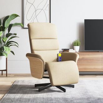 vidaXL Vidaxl - Sill&oacute;n Reclinable Con Reposapi&eacute;s Tela Color Crema