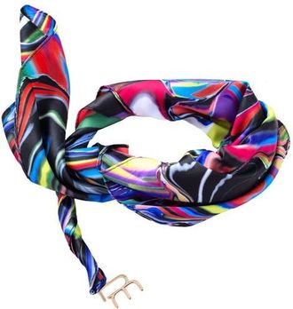Dai Moda TY Print Versa Scarf with logo hardware in Multi at Nordstrom, Size Medium