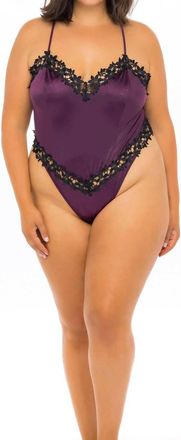 Oh là là Chéri Thea Floral Teddy - Plus In Italian Plum / Black