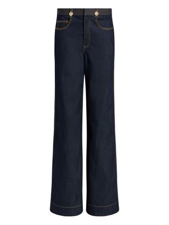 Cinq à Sept Bev side-stripe trousers - Blue