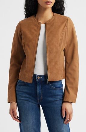 Mauritius Quynn Suede Jacket in Dark Camel at Nordstrom, Size 15