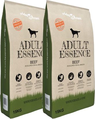 vidaXL Comida Seca Para Perros Adult Essence Beef 2 Uds 30 Kg Vidaxl