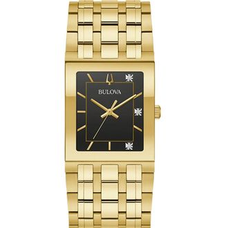 Bulova Mens Quadra Black Dial Watch
