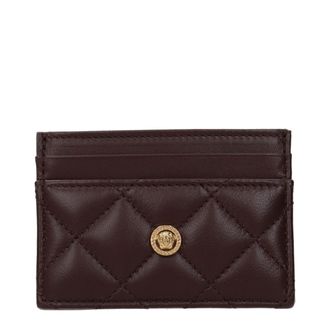 Versace Brown Leather Womens Cardholder