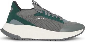 HUGO BOSS Mens Ttnm Evo Trainers With Signature Detailing in.Open Green - Size UK 6