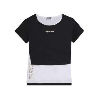 Freddy Completo t-shirt cropped e canotta con stampa perlata
