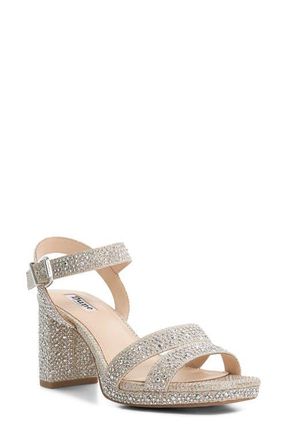Dune London Manifesting Platform Sandal in Gold Rhinestones at Nordstrom, Size 11Us