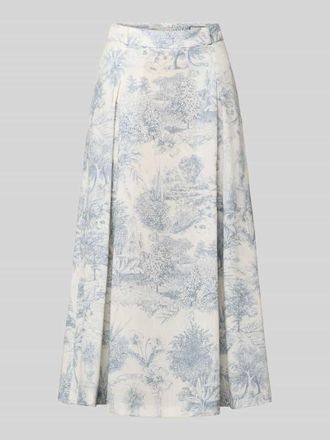 Seductive Midirock im Allover-Look Modell PALMIRA in Blau, Gr&ouml;&szlig;e 32