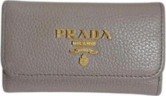 Prada Pre-owned Keycase - Dames - Vintage Accessoires - Grijs - ONE Size - Leer - Vintage