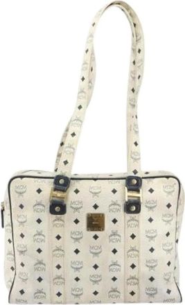 MCM Pre-owned Leren Schoudertas - Dames - Vintage Schoudertas - Wit - ONE Size - Leer - Vintage