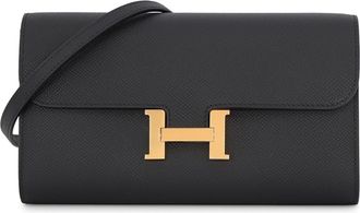 Herm&egrave;s Constance Black Epsom Leather Chain/Shoulder Wallet (Pre-Owned)