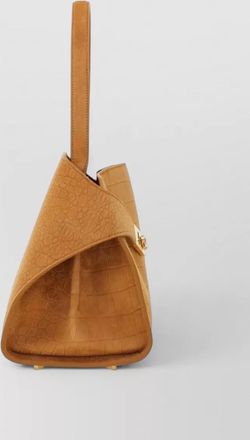 Ferragamo hug small alligator print leather tote