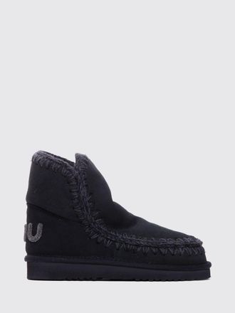 Mou Eskimo Sheepskin Ankle Boots with Embroidery and Glitter Logo Back