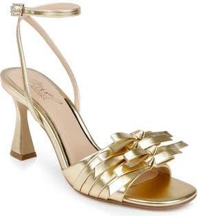 Badgley Mischka Flory Ankle Strap Sandal in Gold Metallic at Nordstrom Rack, Size 8.5