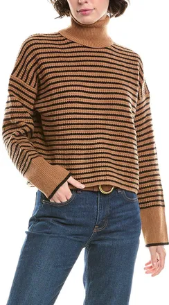 Madewell Waffle Stripe Turtleneck Wool Sweater