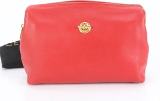 Celine Red Color Leather Clutch Bag Pouch (Pre-Owned)