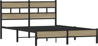 vidaXL Bed Frame without Mattress Sonoma Oak 150x200 cm King Size Engineered Wood Vidaxl