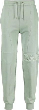 Balmain Groene Casual Activewear Trainingsbroeken - Heren - Sweatpants - Groen - S - Katoen - Broeken