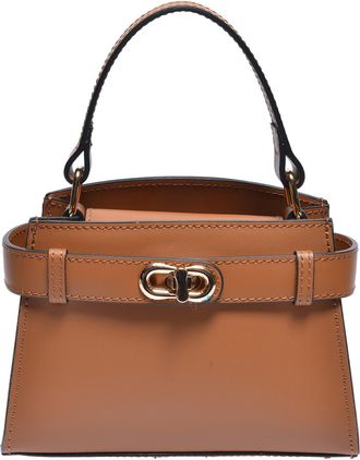 Anna Luchini Brown Rundleer Tas