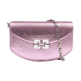 Ganni Bolso de Hombro Met&aacute;lico con Correa de Cadena - Bags - Mujer - Rosa - ONE SIZE