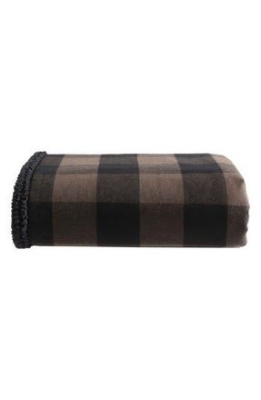 Eddie Bauer Cabin Plaid Faux Shearling Throw Blanket in Brown at Nordstrom Rack
