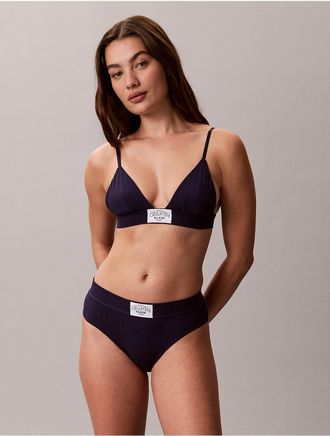 Calvin Klein Calvin Klein Womens Heritage Classic Cotton Stretch Lightly Lined Triangle Bra - Blue - L