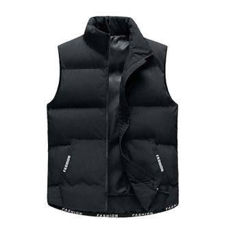 Generic Mens Padded Gilet Quilted Jacket Lightweight Body Warmer with Zipper Winter Warm Sleeveless Jacket Down Coat Body Warmer Outwear Bodywarmer Vests with