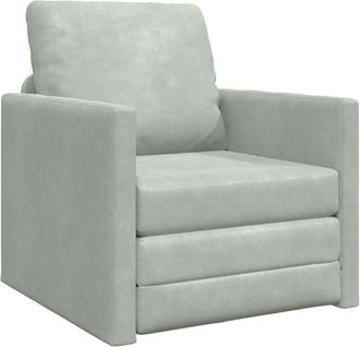 vidaXL Sof&aacute; Cama De Piso Gris Claro 74 X 77 X 81 Cm Terciopelo Vidaxl