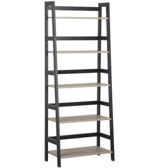 Beliani Beliani - Libreria a Scala Effetto Legno Chiaro e Nero 5 Ripiani 163 x 64 cm Croydon