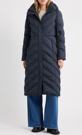 Bernardo Longline Hooded Puffer Jacket in Navy at Nordstrom Rack, Size X-Small