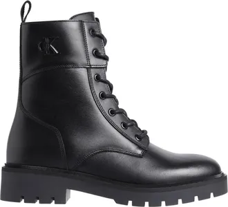 Calvin Klein Jeans Schoenen, Dames, Zwart, 37 EU, Leer, Lage veterlaarzen met rits