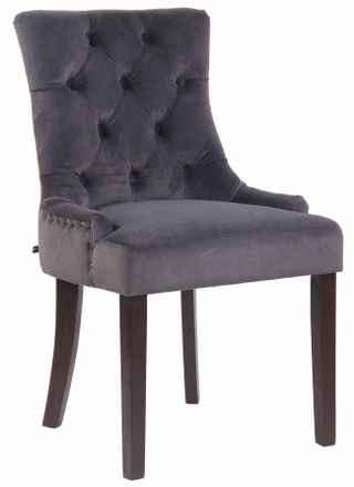 Clp Clp - Silla De Comedor Aberdeen En Terciopelo Gris Oscuro Antiguo