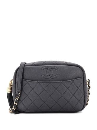 Chanel Coco Tassel Camera Case Quilted Caviar Large crossbody bag - Zwart