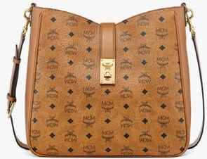 MCM Large Tracy Hobo in Visetos in Cognac at Nordstrom
