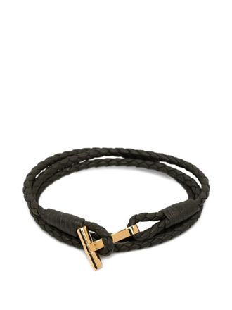 Tom Ford Dark Green Braided Strap Bracelet