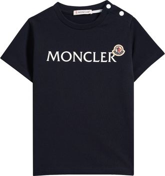 Moncler Kids Logo Patch Graphic T-Shirt in Navy at Nordstrom, Size 18-24M