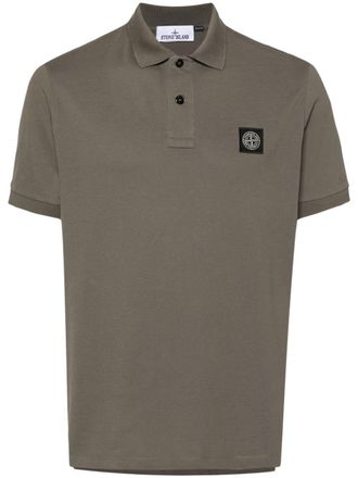 Stone Island Piqué poloshirt met Compass-badge - Groen